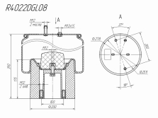 Чертёж детали «Рессора пневматическая (пластиковый стакан) R4022DGL08»
