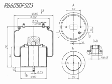 Чертёж детали «Рессора пневматическая (стальной стакан) R6605DFS03»